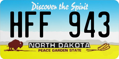 ND license plate HFF943