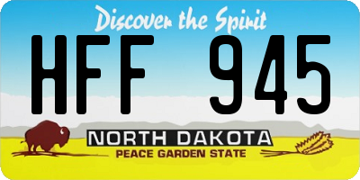 ND license plate HFF945