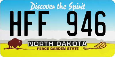 ND license plate HFF946