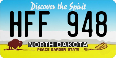 ND license plate HFF948