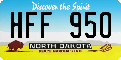 ND license plate HFF950