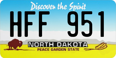 ND license plate HFF951