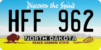 ND license plate HFF962