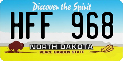 ND license plate HFF968