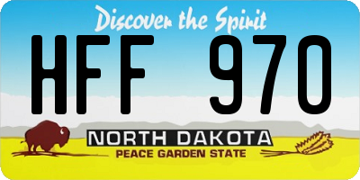 ND license plate HFF970