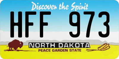 ND license plate HFF973
