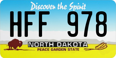 ND license plate HFF978