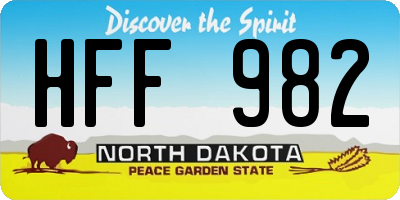 ND license plate HFF982