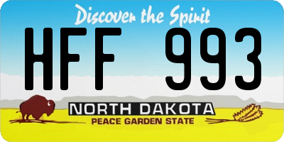 ND license plate HFF993