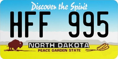 ND license plate HFF995