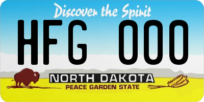 ND license plate HFG000