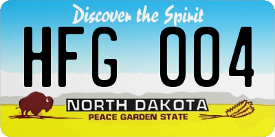ND license plate HFG004