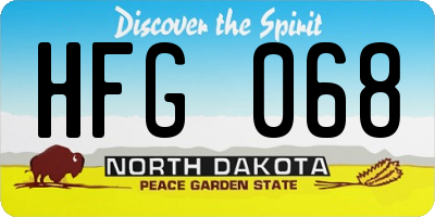 ND license plate HFG068