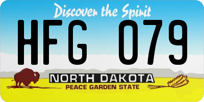 ND license plate HFG079