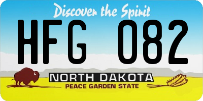 ND license plate HFG082