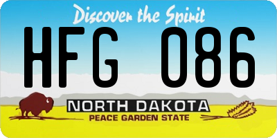 ND license plate HFG086