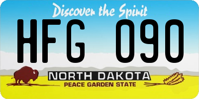 ND license plate HFG090