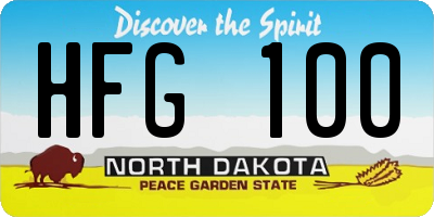 ND license plate HFG100