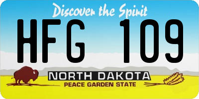 ND license plate HFG109
