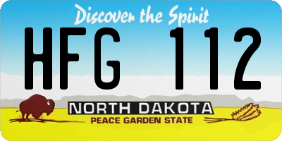 ND license plate HFG112