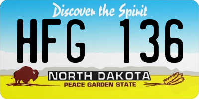 ND license plate HFG136