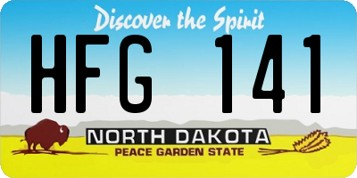 ND license plate HFG141
