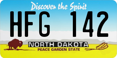 ND license plate HFG142