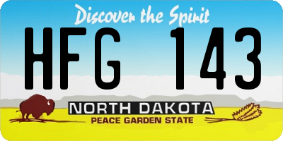 ND license plate HFG143