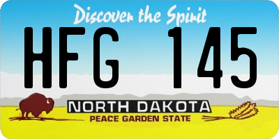 ND license plate HFG145