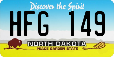 ND license plate HFG149