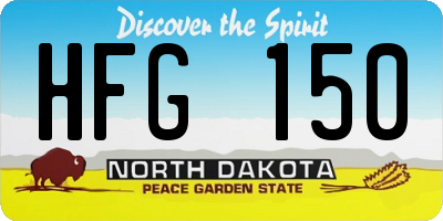 ND license plate HFG150