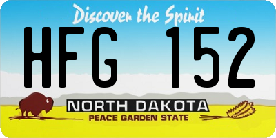 ND license plate HFG152