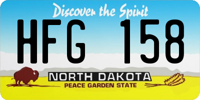 ND license plate HFG158