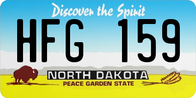 ND license plate HFG159