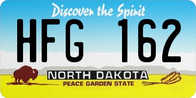 ND license plate HFG162