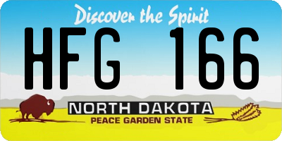 ND license plate HFG166