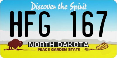 ND license plate HFG167
