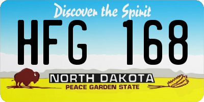 ND license plate HFG168