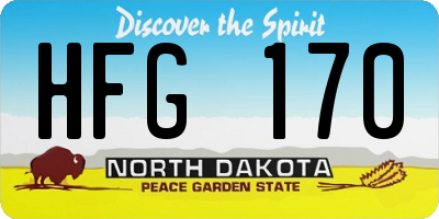ND license plate HFG170