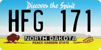 ND license plate HFG171