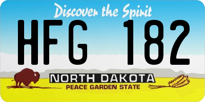 ND license plate HFG182