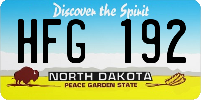 ND license plate HFG192