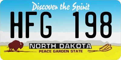 ND license plate HFG198
