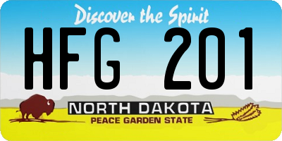 ND license plate HFG201