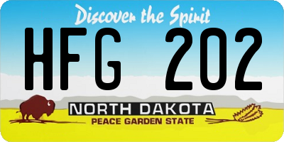 ND license plate HFG202