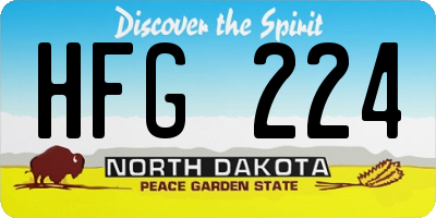 ND license plate HFG224