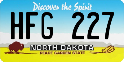 ND license plate HFG227