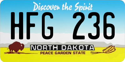 ND license plate HFG236