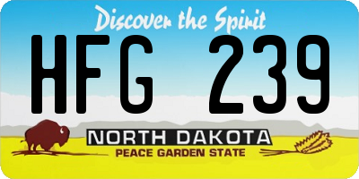 ND license plate HFG239