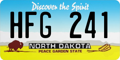 ND license plate HFG241